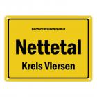 Herzlich willkommen in Nettetal, Kreis Viersen Metallschild
