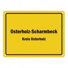 Ortsschild Osterholz-Scharmbeck, Kreis Osterholz Metallschild