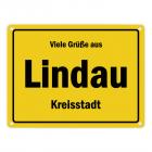 Viele Grüße aus Lindau (Bodensee), Kreisstadt Metallschild