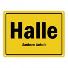 Ortsschild Halle (Saale), Sachsen-Anhalt Metallschild