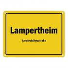 Ortsschild Lampertheim, Hessen, Landkreis Bergstraße Metallschild