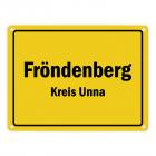Ortsschild Fröndenberg / Ruhr, Kreis Unna Metallschild