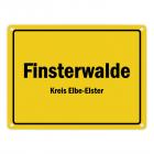 Ortsschild Finsterwalde, Kreis Elbe-Elster Metallschild
