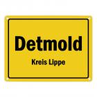 Ortsschild Detmold, Kreis Lippe Metallschild