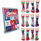 12 Weihnachtstage Oddsocks Socken Weihnachtskalender für Frauen in 37-42 