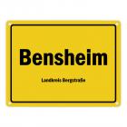 Ortsschild Bensheim, Landkreis Bergstraße Metallschild