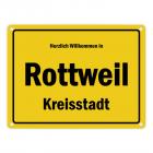 Herzlich willkommen in Rottweil, Kreisstadt Metallschild