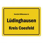 Herzlich willkommen in Lüdinghausen, Kreis Coesfeld Metallschild