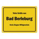 Viele Grüße aus Bad Berleburg, Kreis Siegen-Wittgenstein Metallschild