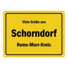 Viele Grüße aus Schorndorf (Württemberg), Rems-Murr-Kreis Metallschild
