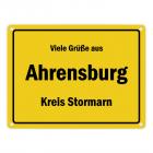 Viele Grüße aus Ahrensburg, Kreis Stormarn Metallschild