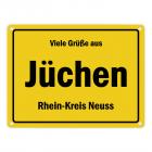 Viele Grüße aus Jüchen, Rhein-Kreis Neuss Metallschild
