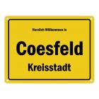 Herzlich willkommen in Coesfeld, Kreisstadt Metallschild
