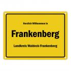 Herzlich willkommen in Frankenberg (Eder), Landkreis Waldeck-Frankenberg Metallschild