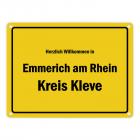 Herzlich willkommen in Emmerich am Rhein, Kreis Kleve Metallschild
