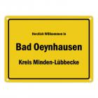 Herzlich willkommen in Bad Oeynhausen, Kreis Minden-Lübbecke Metallschild