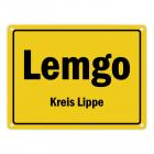 Ortsschild Lemgo, Kreis Lippe Metallschild