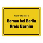 Herzlich willkommen in Bernau bei Berlin, Kreis Barnim Metallschild