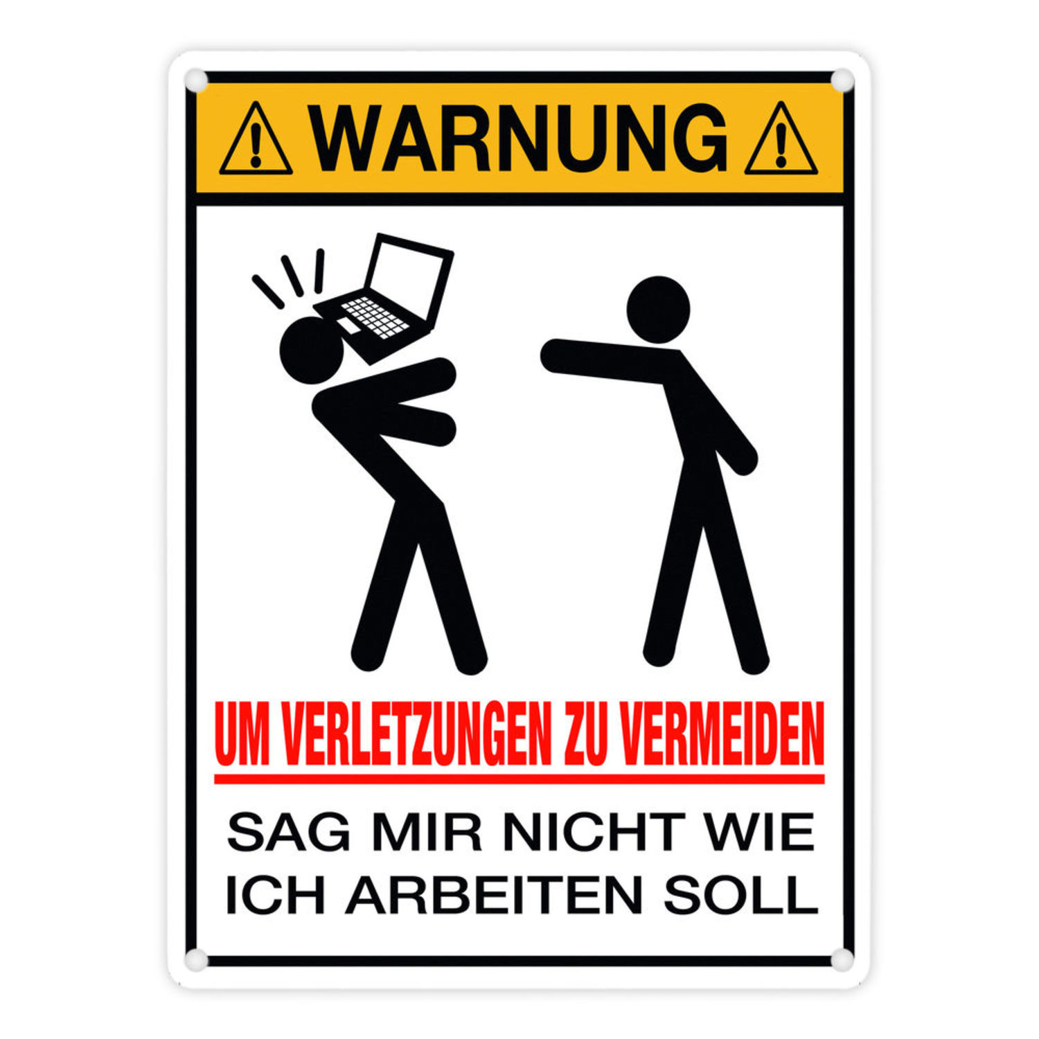 Metallschild In 15x20 Cm Warnung Am Arbeitsplatz F r Arbeitnehmer 