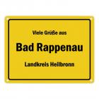 Viele Grüße aus Bad Rappenau, Landkreis Heilbronn Metallschild