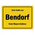Viele Grüße aus Bendorf, Rhein, Kreis Mayen-Koblenz Metallschild