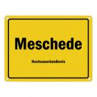 Ortsschild Meschede, Hochsauerlandkreis Metallschild