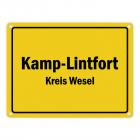 Ortsschild Kamp-Lintfort, Kreis Wesel Metallschild