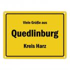 Viele Grüße aus Quedlinburg, Kreis Harz Metallschild