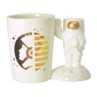 Raumfahrt Logo Kaffeebecher mit Astronaut als Griff 
