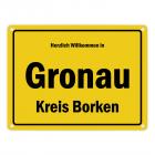 Herzlich willkommen in Gronau (Westfalen), Kreis Borken Metallschild