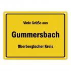 Viele Grüße aus Gummersbach, Oberbergischer Kreis Metallschild