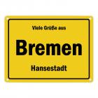 Viele Grüße aus Bremen, Hansestadt Metallschild