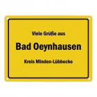 Viele Grüße aus Bad Oeynhausen, Kreis Minden-Lübbecke Metallschild