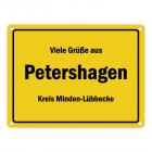 Viele Grüße aus Petershagen (Weser), Kreis Minden-Lübbecke Metallschild