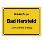 Viele Grüße aus Bad Hersfeld, Landkreis Hersfeld-Rotenburg Metallschild