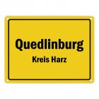 Ortsschild Quedlinburg, Kreis Harz Metallschild