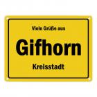 Viele Grüße aus Gifhorn, Kreisstadt Metallschild
