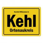 Herzlich willkommen in Kehl (Rhein), Ortenaukreis Metallschild