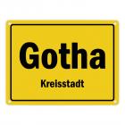 Ortsschild Gotha, Thüringen, Kreisstadt Metallschild