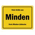 Viele Grüße aus Minden, Westfalen, Kreis Minden-Lübbecke Metallschild