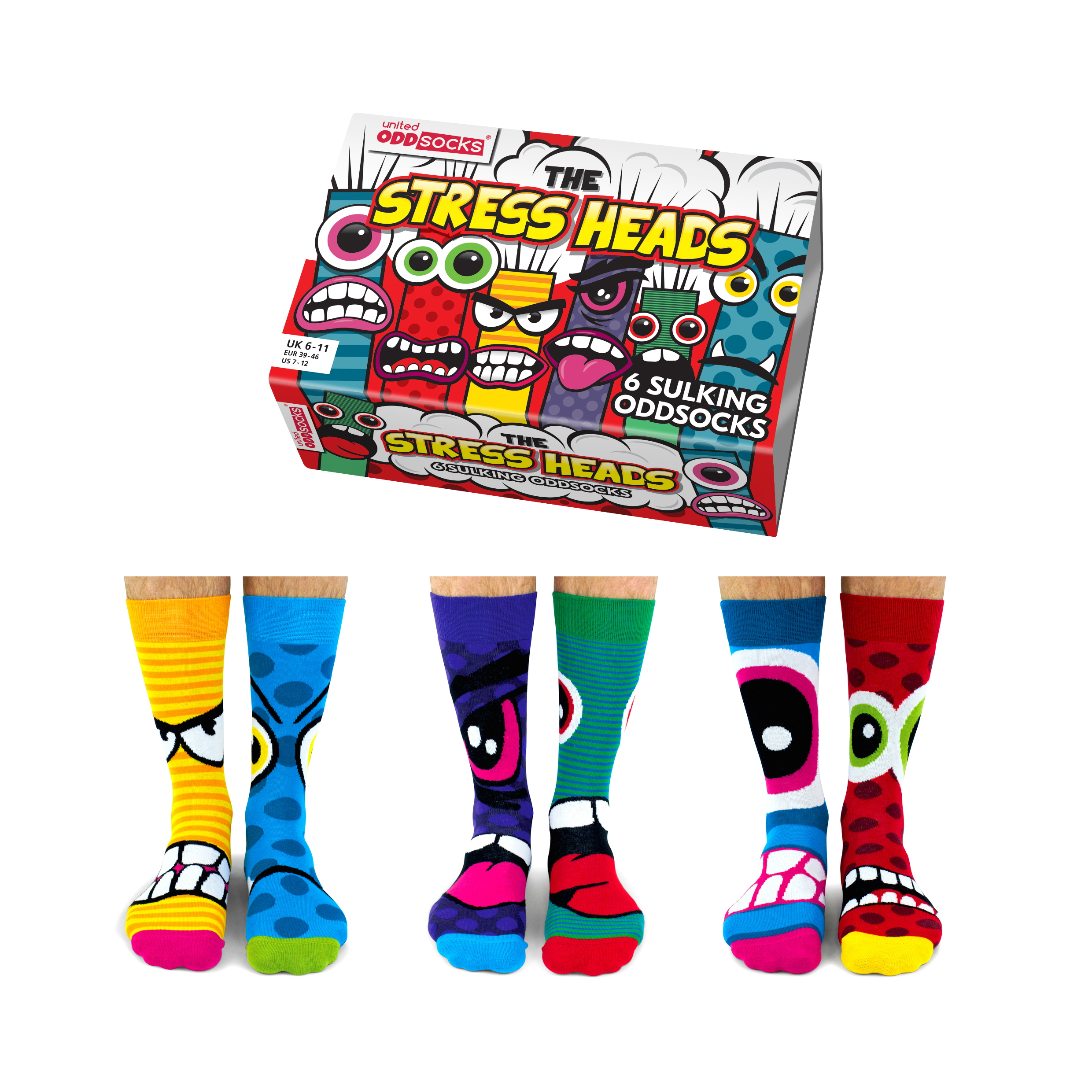 Socken bunte Streifen Oddsocks in 39-46 Strümpfe bunt farbenfroh im 3er Set 