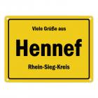 Viele Grüße aus Hennef (Sieg), Rhein-Sieg-Kreis Metallschild