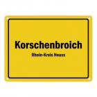 Ortsschild Korschenbroich, Rhein-Kreis Neuss Metallschild
