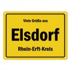 Viele Grüße aus Elsdorf, Rheinland, Rhein-Erft-Kreis Metallschild