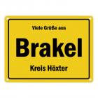 Viele Grüße aus Brakel, Westfalen, Kreis Höxter Metallschild