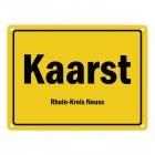 Ortsschild Kaarst, Rhein-Kreis Neuss Metallschild