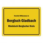 Herzlich willkommen in Bergisch Gladbach, Rheinisch-Bergischer Kreis Metallschild