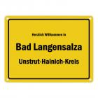 Herzlich willkommen in Bad Langensalza, Unstrut-Hainich-Kreis Metallschild