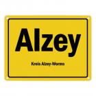 Ortsschild Alzey, Kreis Alzey-Worms Metallschild