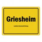 Ortsschild Griesheim, Hessen, Landkreis Darmstadt-Dieburg Metallschild
